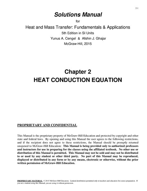 PROBLEM 1. . Fundamentals of heat and mass transfer 7th edition solution manual